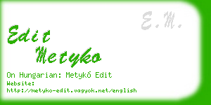 edit metyko business card