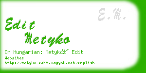 edit metyko business card